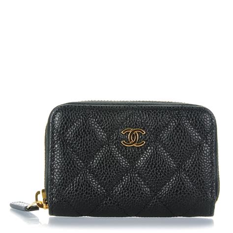 chanel caviar quilted coin purse black|Classic zipped coin purse .